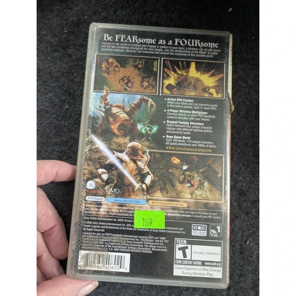 Untold Legends: Brotherhood of the‎ Blade (Sony PSP, 2005) W/Manual